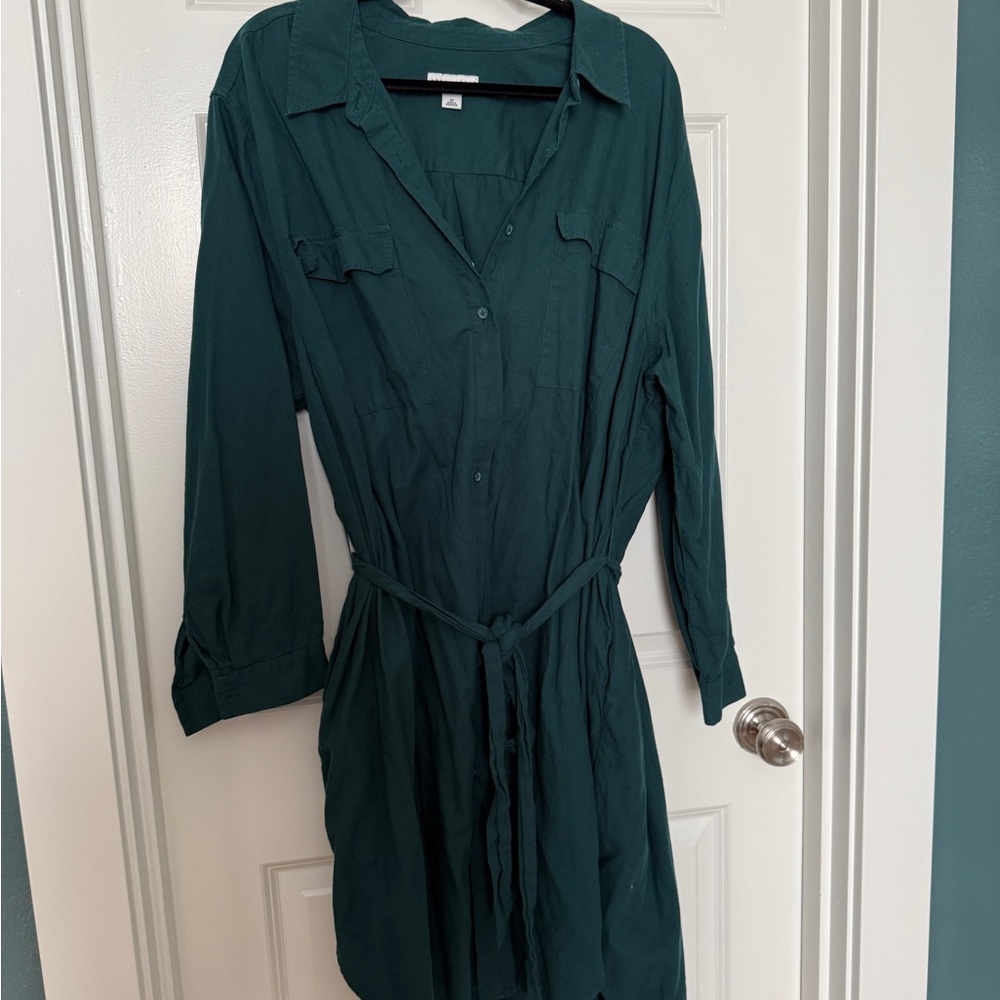 Ava & Viv Dark Green Long Sleeve Dress